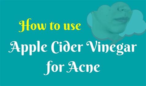 Apple Cider Vinegar not only helps with curing Acne, but also helps to ...