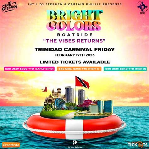 Island E-Tickets • Bright Colors Boatride (TNT) BOAT 1