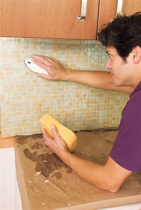 How to Install a Glass Mosaic Tile Backsplash | Glass mosaic tile ...