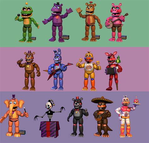 FNaF 6 - All Animatronics by LUVUS-7 on DeviantArt