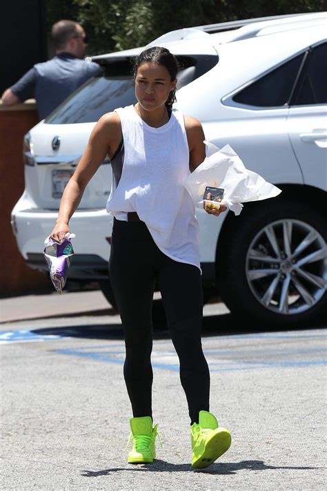 Michelle Rodriguez Workout Style - Leaves Bay Cities Italian Deli in Santa Monica - June 2014 ...