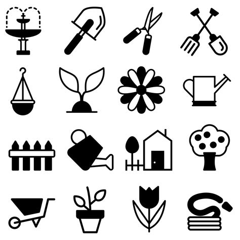 Garden icon vector set. farm illustration sign collection. vegetable garden symbol. 20649586 ...