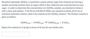 Answered: Strontium hydroxide, Sr(OH)2, is… | bartleby