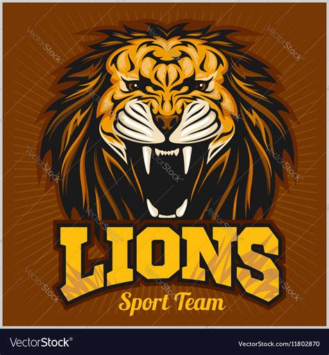 Lions - sport team logo template lion head Vector Image