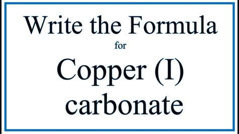 Copper 1 Carbonate | Lumen Learning