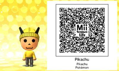 Pikachu Mii QR Code