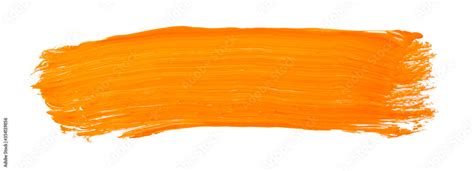 Orange yellow brush stroke isolated on white background. Orange abstract stroke. Colorful ...