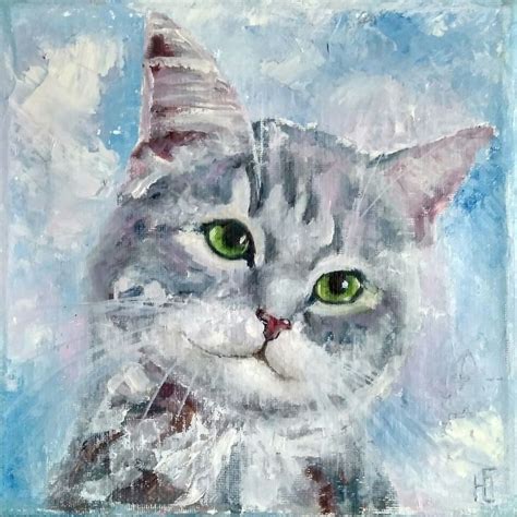 Cat Oil Painting Original Art Cat Artwork Pet Portrait Small | Etsy ...