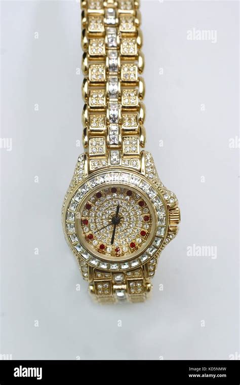 Watch encrusted with fake gold and diamonds, bling jewellery,jewellry ...