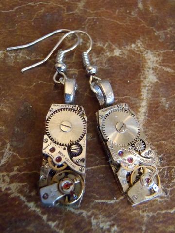 Steampunk Earrings - Steampunk jewelry made with real watch parts ...