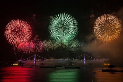 Download Smoke Colors Bridge Night Photography Fireworks HD Wallpaper ...