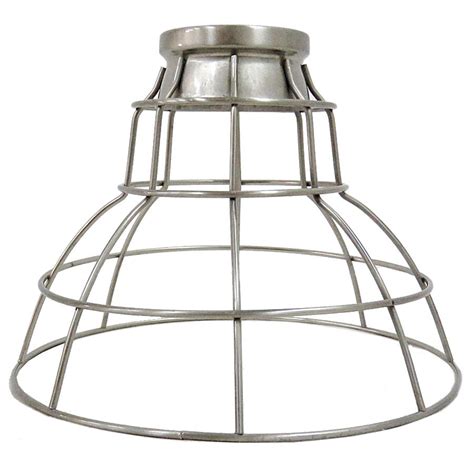 Portfolio 7-in H 9-in W Brushed Nickel Wire Industrial Cage Pendant Light Shade at Lowes.com