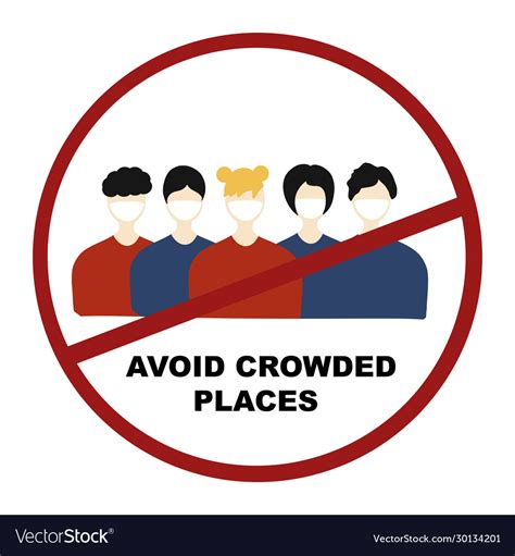 Avoid crowded places concept quarantine Royalty Free Vector