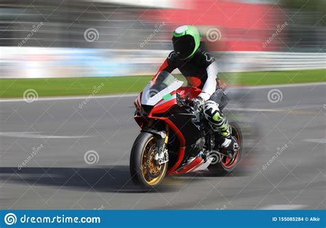 Motorcycle Racer in Helmet at High Speed Racing Stock Photo - Image of moto, motor: 155085284