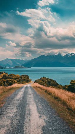 Wallpaper New Zealand, river, mountains, flowers, clouds, 4k, Nature #16208