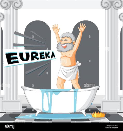 Archimedes in bathtub cartoon with the word Eureka illustration Stock Vector Image & Art - Alamy