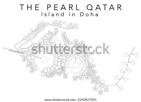 Vector Map Pearlqatar Island Doha Qatar Stock Vector (Royalty Free ...