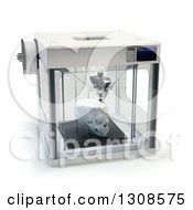 3d Printer Printing an Abstract Shape, on a White Background Posters ...