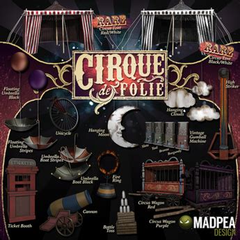 Second Life Marketplace - MadPea Cirque de Folie - Circus Tent - Red/White (t) RARE