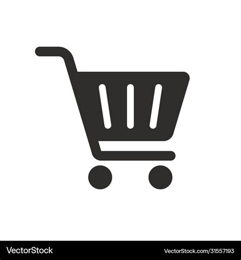 Black shopping cart icon on transparent background