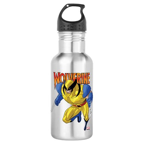 X-Men | Wolverine Running Into A Fight Stainless Steel Water Bottle | Zazzle.com