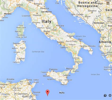 Lampedusa on map Italy