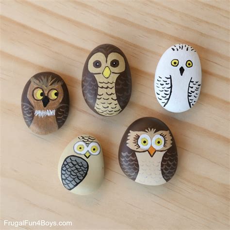 Owl Painted Rocks - Frugal Fun For Boys and Girls