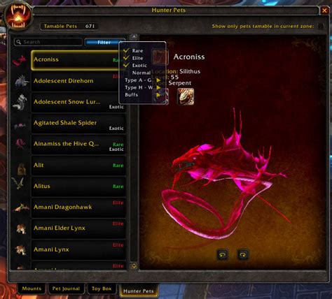 WoW Hunter Pets addon Dragonflight/Wrath of the Lich King Classic 2024