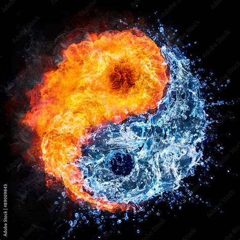 fire and water - yin yang concept - tao symbol Stock Illustration ...