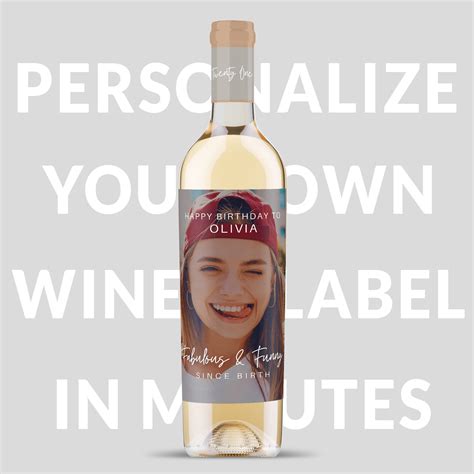 Happy Birthday Photo Wine Bottle Labels. Wine Gifts Birthday - Etsy