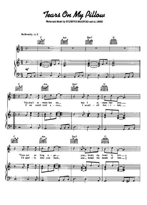 TEARS ON MY PILLOW Piano Sheet music | Easy Sheet Music