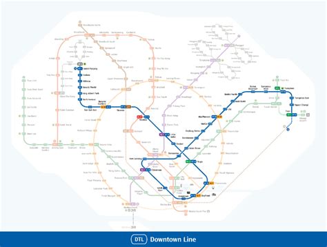 Downtown Line Map - MRT Map of Singapore