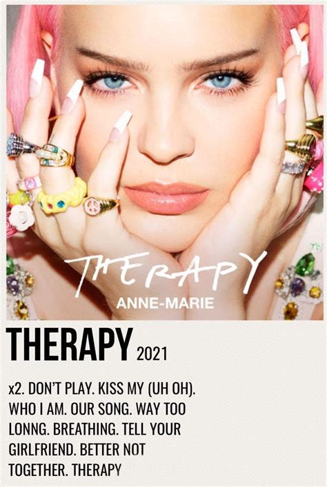 Anne-marie / Therapy | Anne marie album, Music poster ideas, Album covers