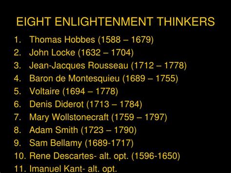 PPT - EIGHT ENLIGHTENMENT THINKERS PowerPoint Presentation, free ...