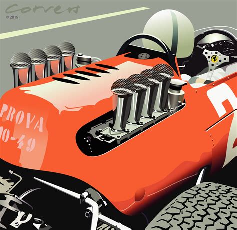 JCORVERS-VECTORIAL ILLUSTRATION-JOHN SURTEES-FERRARI 158-1965 Formula One, Car Art, Ferrari ...