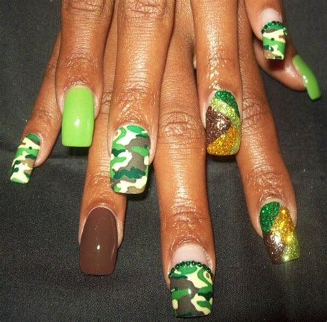 Camo Camo Nail Art, Camouflage Nails, Camo Nails, Blue Nails, Spring Nail Trends, Spring Nails ...