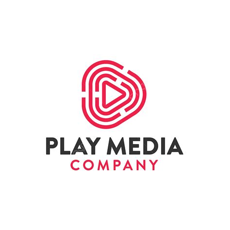 Media Play Logo Vector Design Images, Play Media Logo Design Illustration, Abstract, Arrow ...