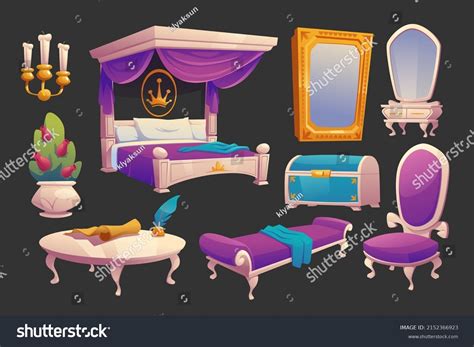 Luxury Furniture Royal Bedroom Vector Cartoon Stock Vector (Royalty Free) 2152366923 | Shutterstock