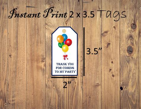 Thank You for Coming to My Party Favor Tags Printable, Instant Download ...