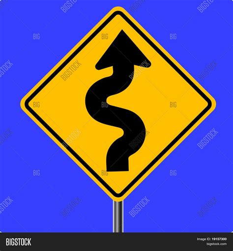 Curves Ahead Traffic Sign - VECTOR Vector & Photo | Bigstock