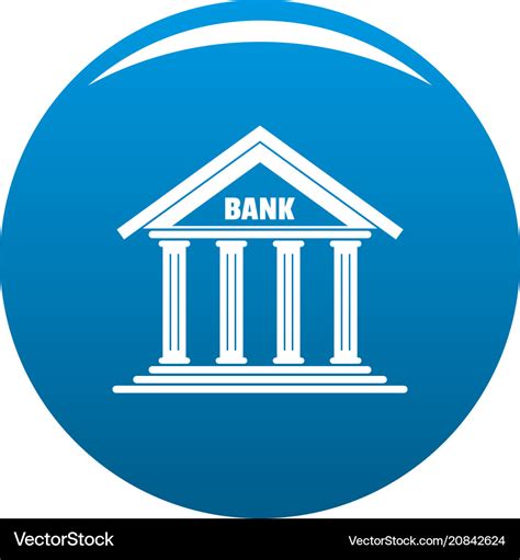 Bank icon blue Royalty Free Vector Image - VectorStock