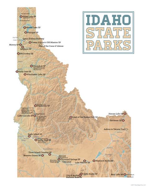 Idaho State Parks Map 11x14 Print - Best Maps Ever