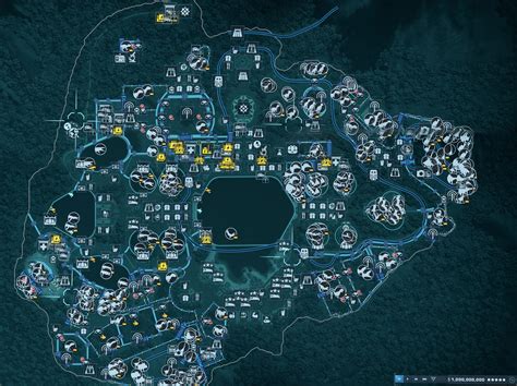 A map of my Jurassic World. 73 species. 324 individual animals. 11,492 guests. : jurassicworldevo