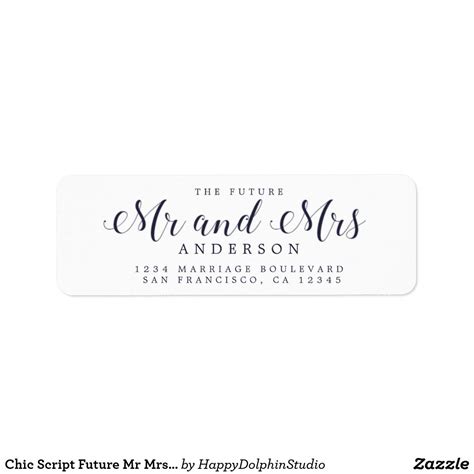 Chic Script Future Mr Mrs Wedding Return Address Label | Zazzle | Return address labels, Wedding ...