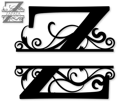 "Z" Split Monogram | Free monogram fonts, Cricut monogram font, Cricut monogram