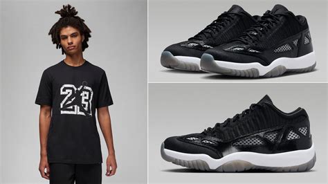 Air Jordan 11 Low IE Black White Shirts Hats Clothing Outfits