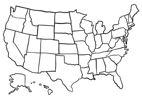 Printable Blank 50 States Map