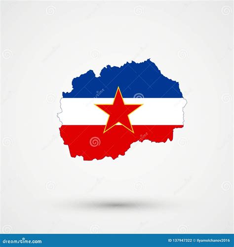 Macedonia Map in Yugoslavia Flag Colors, Editable Vector Stock Vector ...