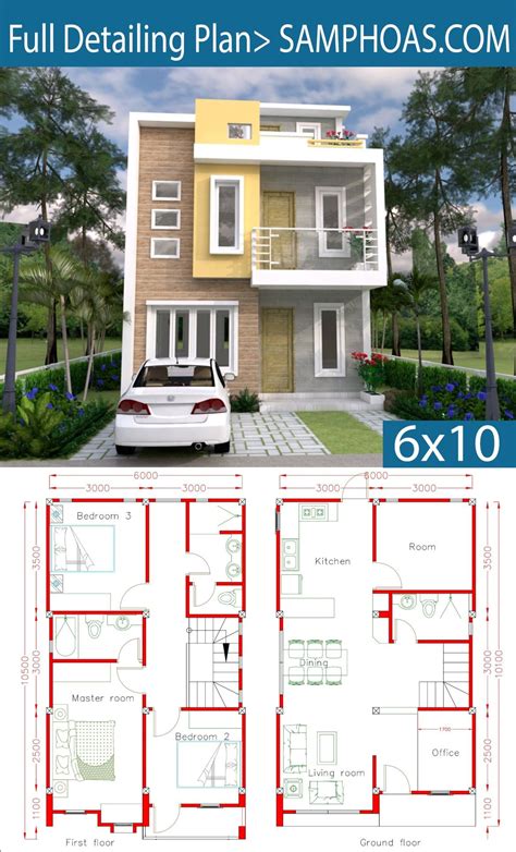 Sketchup Home Design Plan 6x10m with 4 Rooms - SamPhoas Plansearch ...