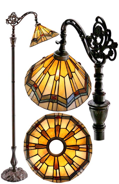Mission Style Leadlight Stained Glass Bridge Arm Tiffany Floor Lamp – Joanne Tiffany